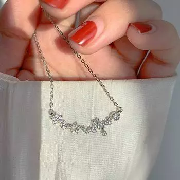 925 Sterling Silver Star CZ Necklace for Women Clavicle Chain Necklaces Party Jewelry Wholesale