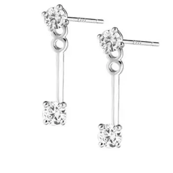 999 sterling silver zircon stud earrings for women s simple, exquisite, light and luxury, high-end stud earrings, fashionable mini stud earrings 999 silver