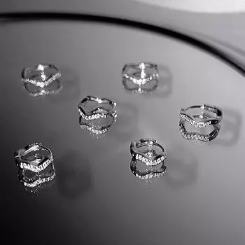 99 sterling silver super flash zircon earrings women s exquisite fashion and high sense irregular earrings simple new ear buckles 999 silver