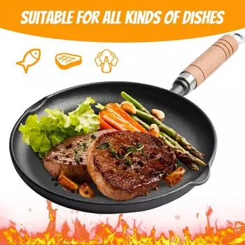 9/10 Inch Cast Iron Frying Pan Non Stick Chefs Pan With Handle Omelette Pan Kitchen/Camping Cookware