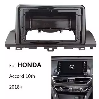 9 2 Din головное устройство автомобильного радиоприемника для HONDA Accord 10th 2018+ Авто Стерео Аудио Плеер Комплект Рамки Приборной Панели Лицевая Панель чёрный