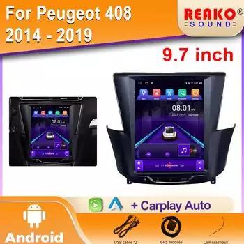 9,7 дюйма для Peugeot 408 2014 - 2019 автомобильный радиоприемник головное устройство мультимедиа видеоплеер GPS навигация Android Auto WIFI BT 2din DVD 4 core 2GB+32GB carplay