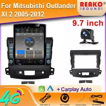 9,7-дюймовый экран Tesla в стиле Android 12.0 автомобильное радио для Mitsubishi Outlander Xl 2 2005-2012/Citroen C-Crosser 07-13 GPS-навигация 8 core 2GB+32GB