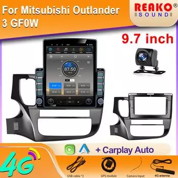 9,7-дюймовый вертикальный экран Tesla Android 12 автомобильное радио для Mitsubishi Outlander 3 GF0W GG0W GPS-навигатор мультимедийный плеер 8 core 2GB+32GB