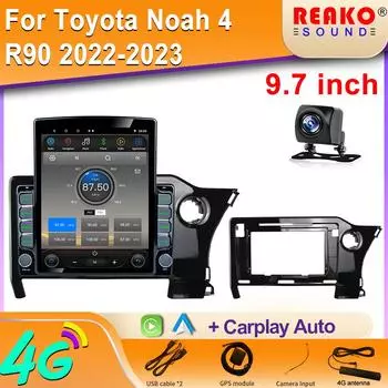 9,7-дюймовый вертикальный экран Tesla Android автомобильное радио для Toyota Noah 4 R90 2022-2023 GPS навигация мультимедийный плеер Carplay 8 core 2GB+32GB