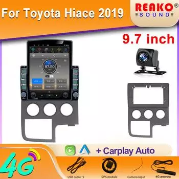 9,7-дюймовый вертикальный экран Tesla Android автомобильное радио для TOYOTA HIACE 2019-2021 GPS навигация мультимедийный плеер Carplay 8 core 2GB+32GB
