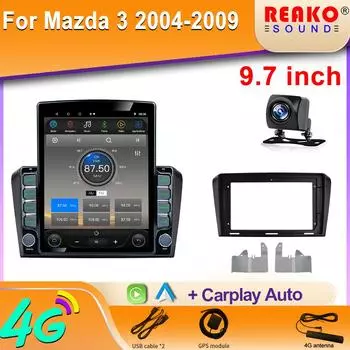 9,7-дюймовый вертикальный экран Tesla Android автомобильное радио для Mazda 3 2004-2009 Carplay навигация GPS мультимедийный плеер стерео 2Din 8 core 2GB+32GB