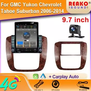 9,7-дюймовый вертикальный экран Tesla Android автомобильное радио для GMC Yukon Chevrolet Tahoe Suburban 2006-2014 навигационный мультимедийный проигрыватель 8 core 2GB+32GB
