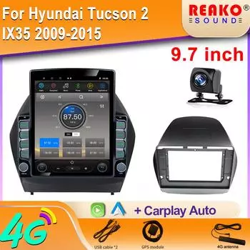 9,7-дюймовый вертикальный экран Tesla Android автомобильное радио для Hyundai Tucson 2 IX35 2009-2015 GPS навигация мультимедийный видеоплеер 8 core 2GB+32GB