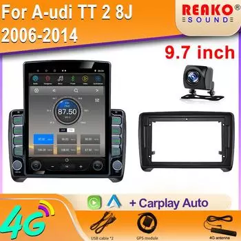 9,7-дюймовый вертикальный экран Tesla Android автомобильное радио для Audi TT 2 8J 2006-2014 GPS навигация Carplay стерео мультимедийный плеер 8 core 2GB+32GB