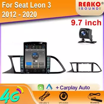 9,7-дюймовый вертикальный экран Tesla Android автомобильное радио для Seat Leon 3 2012 - 2020 GPS-навигация мультимедийный плеер Carplay 2din 8 core 2GB+32GB