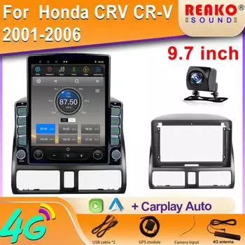 9 Android Car Radio GPS Navigation Автомагнитола Мультимедийный плеер для Honda CRV CR-V 2001-2006 Головное устройство Стерео 8 core 2GB+32GB