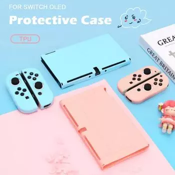 9 цветов для Nintendo Switch OLED аксессуары защитный чехол NS игровая консоль TPU все включено мягкий защитный чехол чехол жёлтый