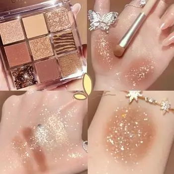 9 цветов матовые мерцающие тени для век Pallete блестящие тени для век водостойкие стойкие пигменты для глаз тени для век красота макияж косметический