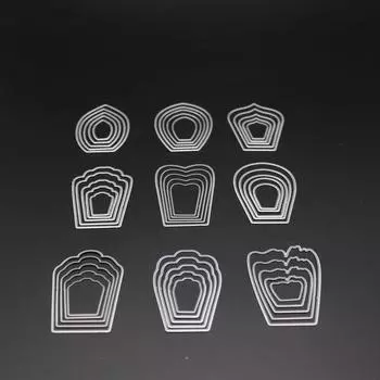 9 Different Flowers Frame Metal Silvery Stencil Embossing Cutting Dies For Diy Scrapbooking Paper Album Cards Making серебряный