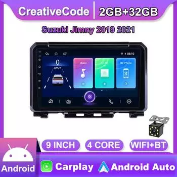 9-дюймовый беспроводной автомобильный радиоприемник Carplay для Suzuki Jimny 2019-2021, Android, мультимедийный видеоплеер, GPS-навигация, WIFI, 2 + 32 ГБ 1+16GB