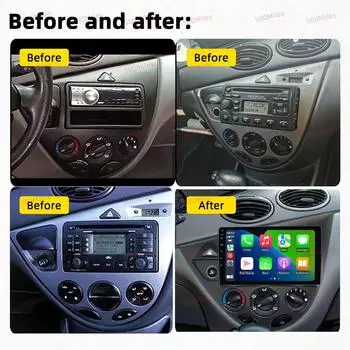 9-дюймовый мультимедиа для Ford Fiesta 1995-2001 Focus MK1 1998-2004 Автомобильное радио 2 Din Android Stereo Carplay Autoradio Head Unit Auto