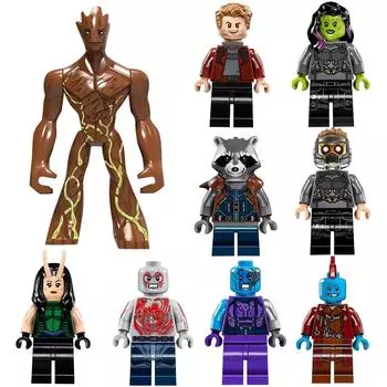 9 игрушек-конструкторов Guardians Of The Character, коллекционный подарок на день рождения размером 1,77–4,3 дюйма, отлично подходит для детей и любителей демонстрировать игрушки One Size