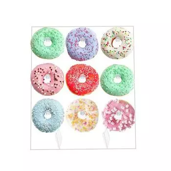 9 Pillars Acrylic Donut Holder Stand Display Rack Wedding Birthday Party Decor Sale Goods прозрачный