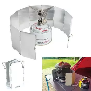 9 Plates Gas Stove Wind Shield Outdoor Camping Picnic Cooking Burner Windproof Screen Aluminum Alloy Wind Screen