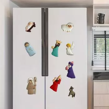 9 шт./пакет DIY Подарочная нашивка на холодильник Симпатичная ПВХ Мини Статуэтка Рождественские DIY Аксессуары 9pcs/bag