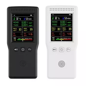 9 в 1 PM2.5 PM10 HCHO TVOC CO CO2 измеритель цифровой температуры и влажности тестер LCD белый