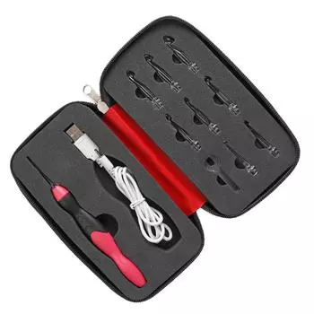 9 в 1 USB светящиеся крючки для вязания спицы светодиодные швейные инструменты набор DIY ткацкий набор инструментов для свитера швейные принадлежности красный