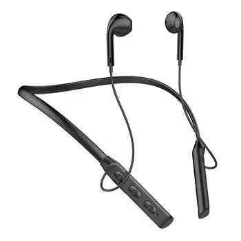 9D Super Bass Bluetooth-гарнитура с шейным ремешком Водонепроницаемые спортивные наушники с микрофоном для смартфона IOS Android чёрный