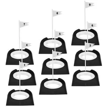 9Pcs Golf Putting Cup with Flag Golf Putting Hole Practice Training Aids Indoor Golf Putting Hole Putting Green Trainer