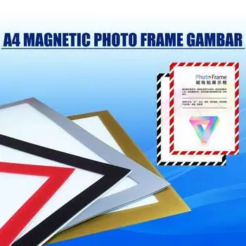 A3 A4 8.5x11 дюймов Магнитная фоторамка Самоклеящийся постер Сертификат Художественное произведение Магнитная демонстрационная доска Фотодисплей A4 серебряный