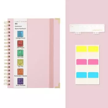 A4/B5 Coil Notebook Horizontal Line Diary Notepad Simple Schedules Notebooks Office B5-Pink