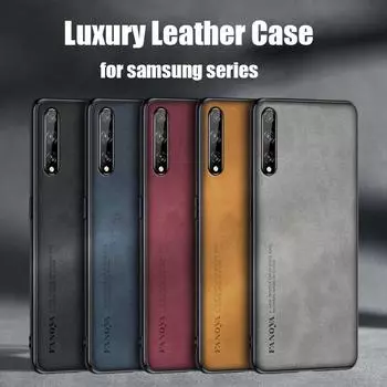 A50s A 50 30 70 11 10 Роскошный кожаный чехол из овчины для Samsung Galaxy A50 A30S A70 A7 2018 2019 A10 A11 A03 A04 Мужская задняя крышка A30 серый