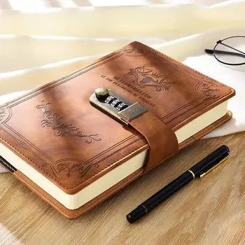 A5 200 страниц Ретро книга паролей с замком Дневник утолщенный творческий ручной гроссбух студенческий блокнот канцелярские принадлежности записная книжка A5
