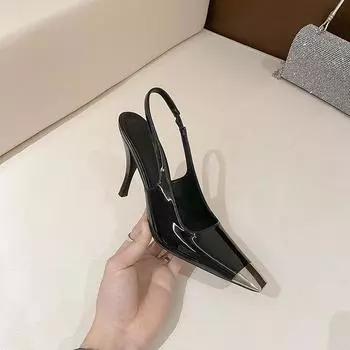 A-201 summer Park Caiying heels with sexy sandals women s black square head high heels 34