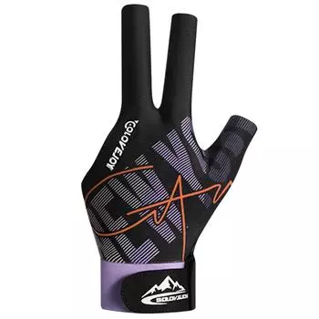 A# 3 Finger Snooker Gloves Non Slip Left Hand Billiards Glove for Men Women(Purp