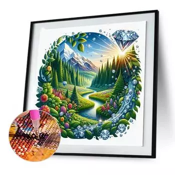 A# 5D DIY Full Round Drill Diamond Painting Landscape Kit Home Decor Art 30x30cm