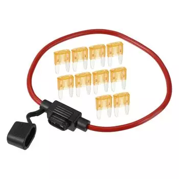 A ABSOPRO Fuse Holder 5A Mini Style Fuse 12 AWG Fuse Holder Waterproof