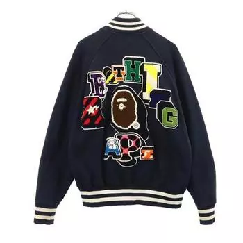 A BATHING APE Вышивка на спине Стажан M Темно-синий Блузон Мужской Б/У