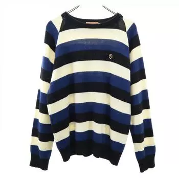 A BATHING APE wool blend border Long sleeve sweater L knit Men s Used