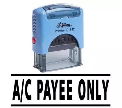 A C PAYEE ONLY Self Inking Rubber Stamp Office Stationary Custom Shiny Stamp Impression Area 14 mm x 38 mm чёрный