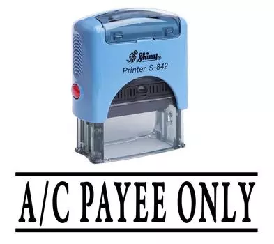 A C PAYEE ONLY Self Inking Rubber Stamp Custom Shiny Office Стационарный штамп Impression Area 14 mm x 38 mm чёрный