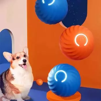 A Durable Dog Chew Toy That Automatically Rolls, Pet Teeth Grinding Toy, Gravity Jumping Ball Toy, And A Dog Interactive Acc оранжевый
