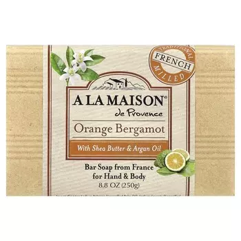 A La Maison de Provence, Hand and Body Solid Soap, Orange Bergamot, 250g (8.8oz)