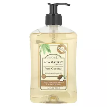 A La Maison de Provence, Hand & Body Liquid Soap, Pure Coconut, 500 ml (16.9 fl oz)