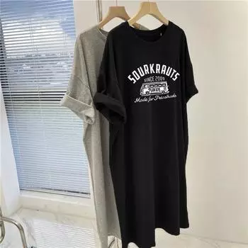 A Laid-back Summer Loose and Slimming Dress for Women M чёрный