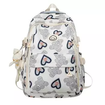 A Large-capacity and Cute Backpack for High School Students Travel Paja dog pendant
