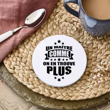 A Master, Because We Find More Circle Enamel Coaster End of Year Gift Drink Coaster Table Drink Mat Surprise for The Teacher 10x10cm