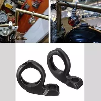 A Pair Atv Motorcycle Bikes handle Bars Rear View Mirrors Adapter Clamp Mounts