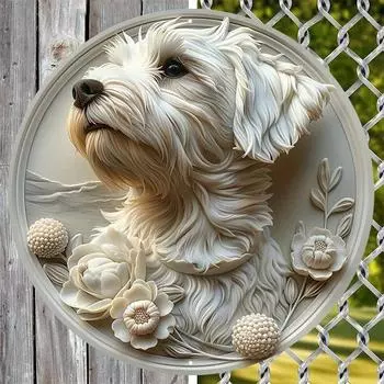 A piece of 8x8 inches (20cm X 20cm) aluminum metal sign, 2D flat round wreath sign, dormitory decoration Valentine s чёрный