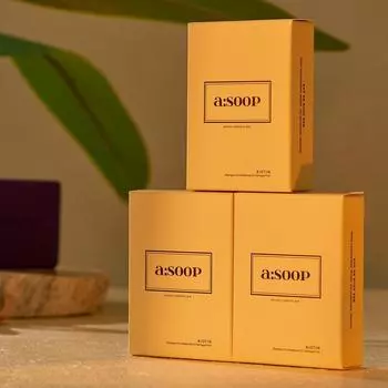 A-SOOP Biotin Hair Loss Shampoo Твердый шампунь с биотином от выпадения волос, натуральный, 100 г, 3 шт.